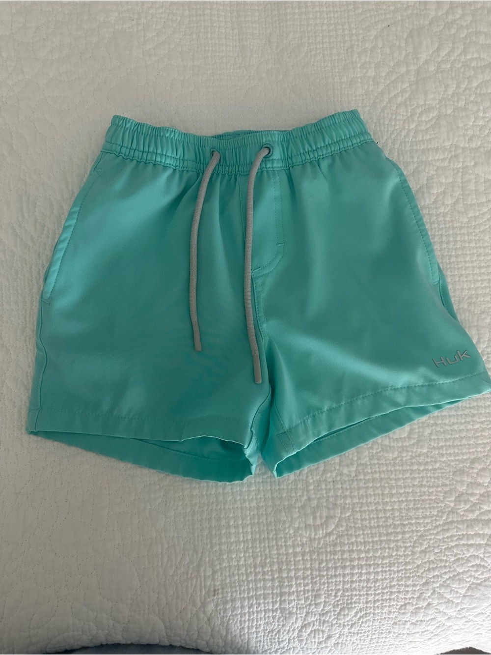 Youth Boys Huk Aqua/Teal Swim Shorts